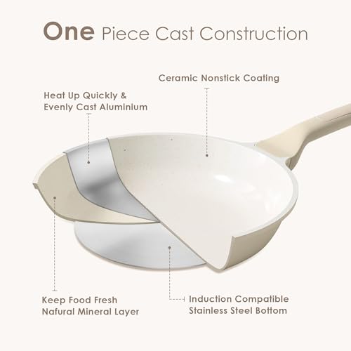 Ceramic Frying Pan Nonstick 9.5 (9.5 Inch / Antique White)