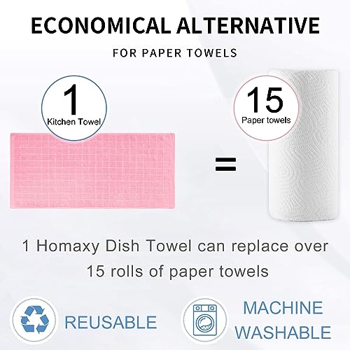 100% Cotton Terry Kitchen Towels (Pink / 13 X 28 - 12 Pack)