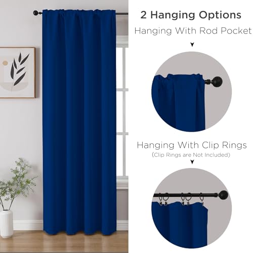 Royal Blue Blackout Curtains 54 inch Length 2 Panels Set (Royal Blue / 52"W x 54"L (Pack of 2))
