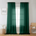 Hunter Green Sheer Curtains 96 Inches Long 2 Panels (Hunter Green / 42"W x 96"L (Pack of 2))