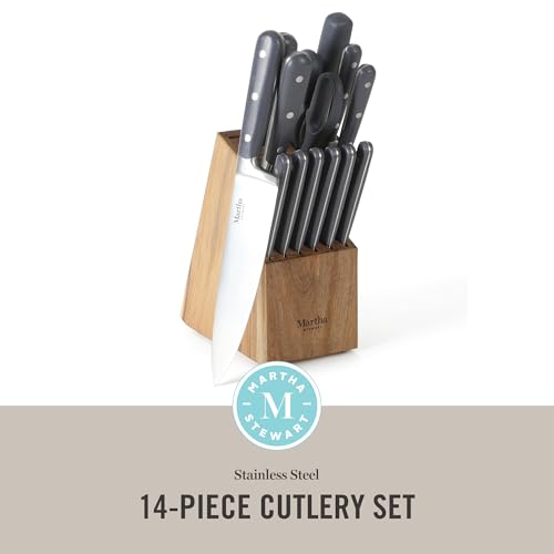 Eastwalk 14 Piece High Carbon Stainless Steel Cutlery Knife Block Set w (Knife Block Set (14-Piece) / Gray)