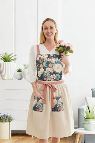Aprons for Women with Pockets (Beige)