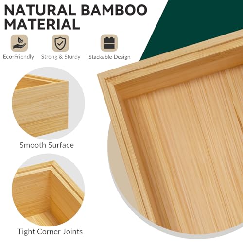 Bamboo Kitchen Drawer Organizer (12 x 6 x 2 Inch / Yellow)