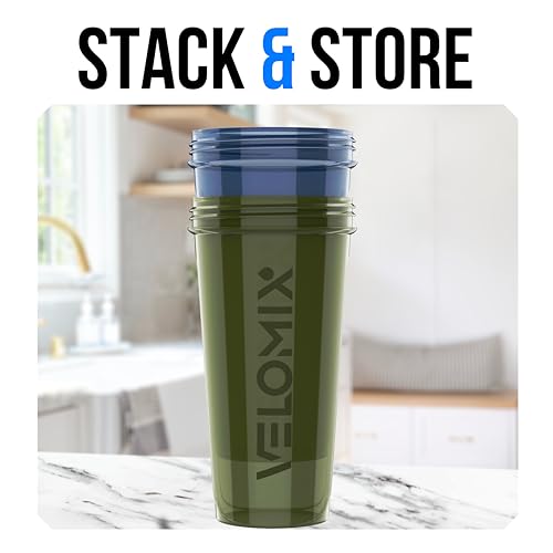 2 Pack 28oz Protein Shaker Bottle for Protein Mixes (A2) Blue / Green)