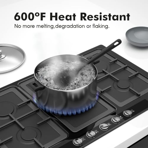 4 Pieces Silicone Spatulas Set (Black / 4 pieces)
