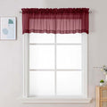 Burgundy Sheer Valances for Windows (Burgundy / 42"W x 16"L (Pack of 2))