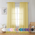 Yellow Sheer Curtains 2 Panel Sets 90 Inches Long (42"W x 90"L (Pack of 2) / Yellow)