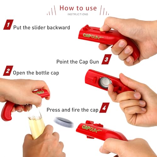 cap gun bottle opener launcher shooter funny shooting gun creative beverage bottle opener (4PC World Cup)
