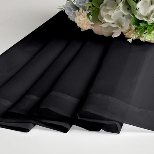 Sheer Curtains 63 Inch Length 2 Panels (Black / 42"W x 63"L (Pack of 2))