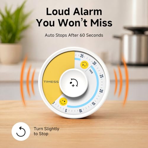 60 Minute Visual Timer with Twist (White Smile)