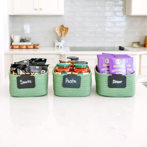11.8"x8"x4.5” Rectangle Storage Baskets for Shelves 3 Pack (Green / 11.8" x 8" x 4.5")