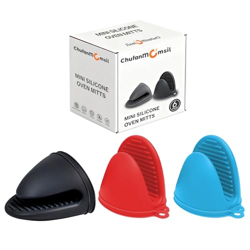 Silicone Oven Mitts Heat Resistant Pot Holder Set for Kitchens (6 Pack / Colorful)