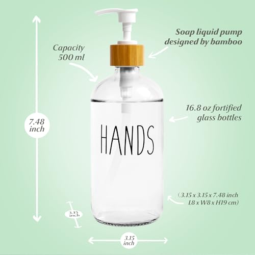 Clear Glass Soap Bottle (C07-clear-hands)