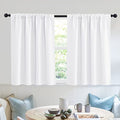 Short Curtains for Small Window Kitchen Bathroom Cafe RV Camper (Pure White / 52"W x 36"L (Pack of 2))