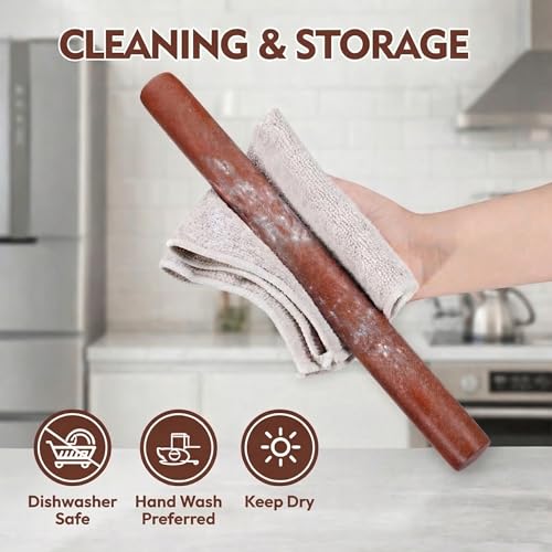 17 Inch French Rolling Pin (African Rosewood / 17")