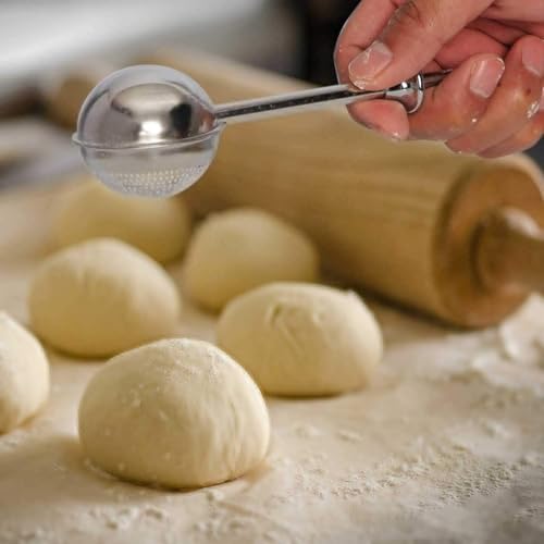 Flour Duster 304 Stainless Steel Flour Sifter for Baking (Silver)