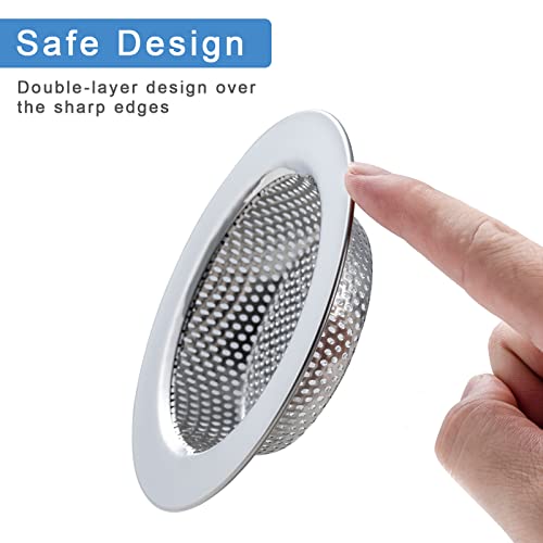 3 Pcs Sink Strainer for Most Kitchen Sink Drain Basket (Silver(3 Pcs))