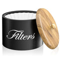 Wood Coffee Filter Holder with Lid (Black Wooden)