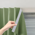 Magic Tape Blackout Curtains for Bedroom No Drillng Self Adhesive Curtains No Rod Small Window (59"W x 59"L (Pack of 2) / Sage Green)