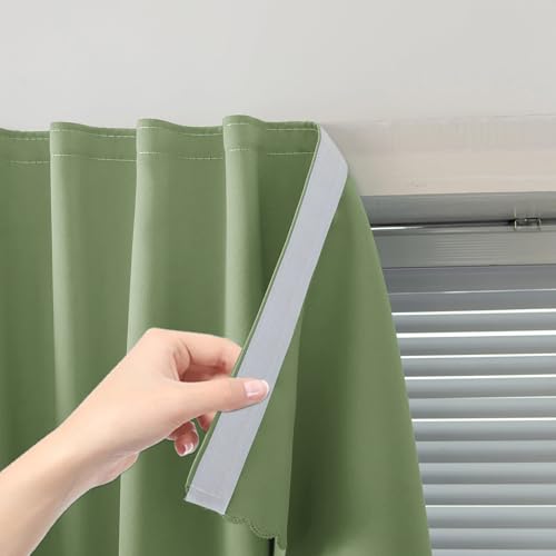 Thermal Blackout Curtains with Self (71"W x 59"L (Pack of 2) / Sage Green)