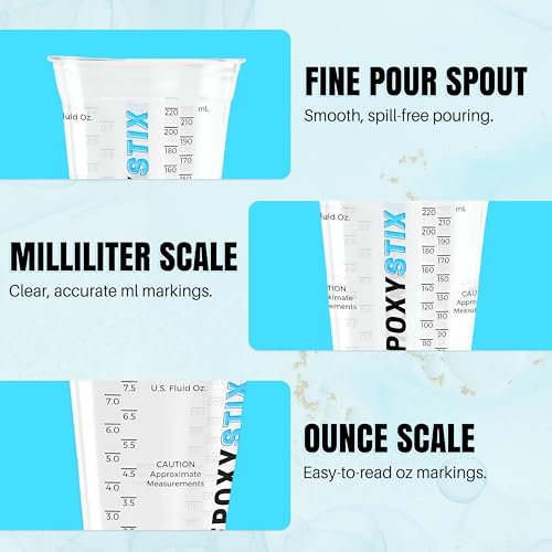 Pack of 100] 10oz Disposable Graduated Measuring Cups for Mixing (100 Pack)