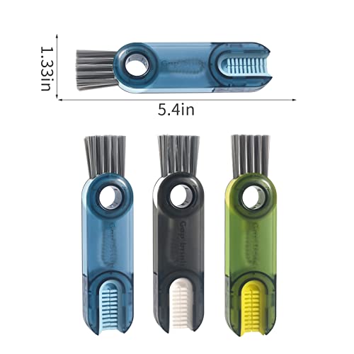 3 in 1 Cup Lid Gap Cleaning Brush Set (Blue+green+grey)