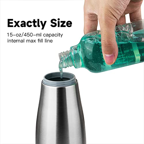 15oz Liquid Soap Dispenser for Dish and Hand Soap Stainless Finish (15 oz / Brushed)