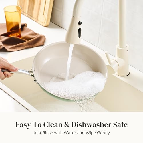 Non Stick Ceramic Frying Pan Set (Green / 8+9.5+11 inch)