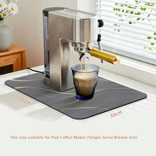 Small Coffee Mat 19x12 Inch (Irregular Black Streamline / 19" x 12")