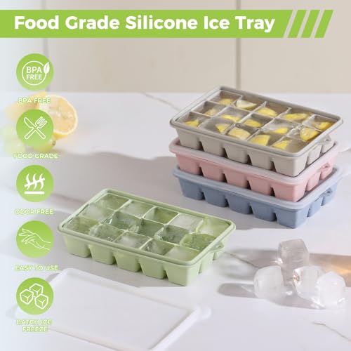 4 Pack Silicone Ice Cube Trays (Green)