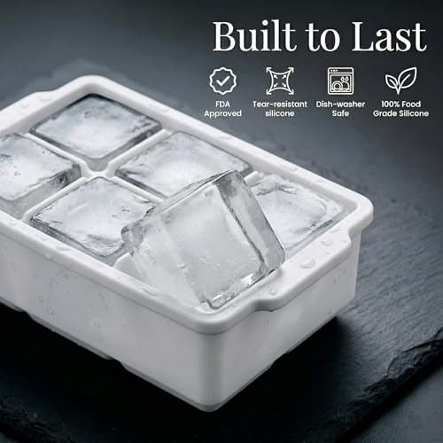 Large Silicone Ice Cube Tray (White / 3-Pack)