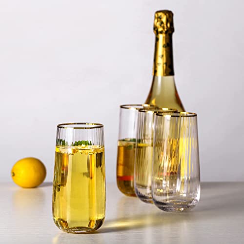 Stemless Wine Glasses Set of 4