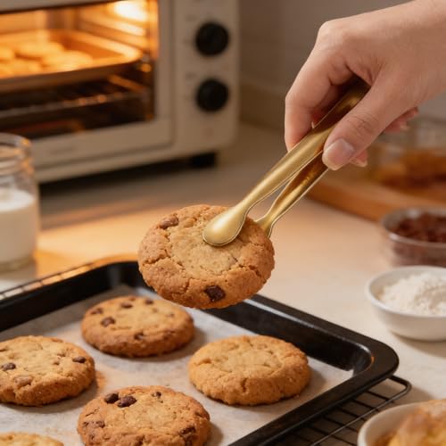 Gold Mini Serving Tongs for Party (Gold)