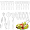 24Pcs Plastic Serving Utensils Set (Clear Style 2 / 24 Pcs)