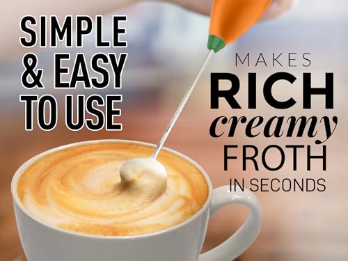 Zulay Powerful Milk Frother for Coffee with Upgraded Titanium Motor (Jet Orange / OG Frother)
