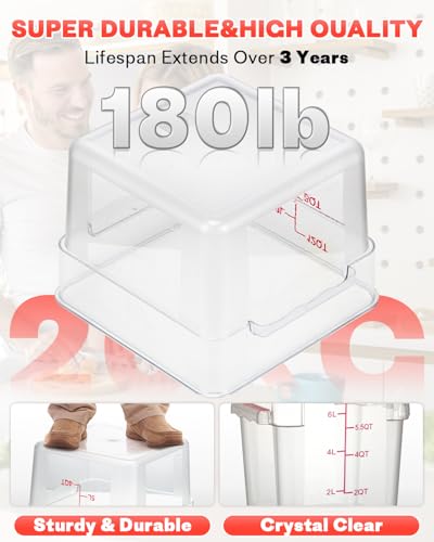 2QT&4QT 4PCS NSF Commercial Clear Food Storage Containers with Lids (A1-2QT&4QT-RED)