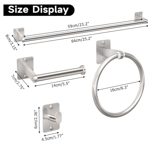 Brushed Nickel Bathroom Accessories Set (Brushed Nickel / 24 inch (4 Piece))