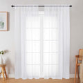 White Sheer Curtain for Bedroom Living Room 72 Inches Long 2 Panels Set (White / 42"W x 72"L (Pack of 2))