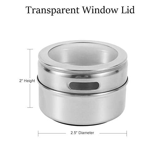 Magnetic Spice Jars (2"x2.5"-12 Pcs with Base)