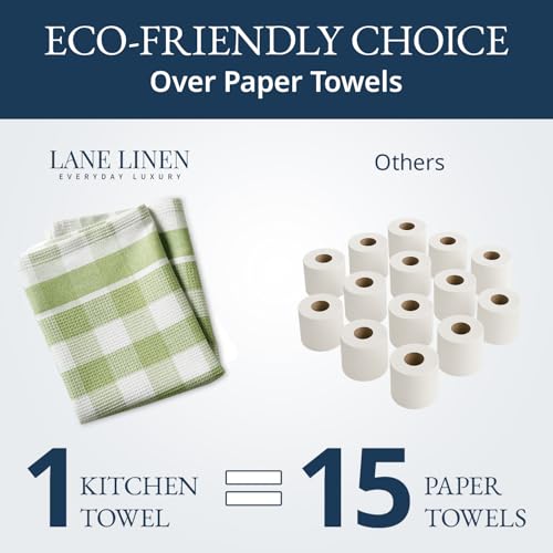 Cotton Dish Towels for Kitchen Quick Drying (18"x28" - 4 Pack / 08: Sage Green)