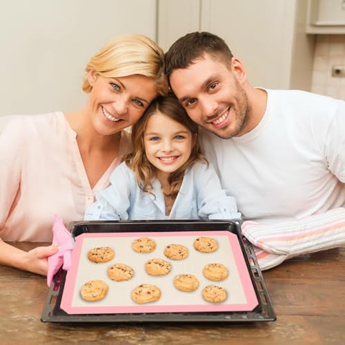 Silicone Baking Mat Set of 3 (Pink / 3 Pieces (2 Half and 1 Quarter Sheets))