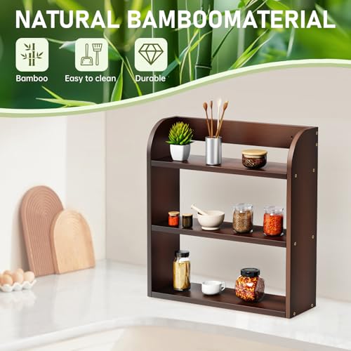 3 Tier Bamboo Spice Rack (Brown / 3 Tier)