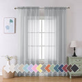 Light Grey Sheer Window Curtains 84 Inches Long 2 PCS (40"W x 84"L (Pack of 2) / Light Grey)