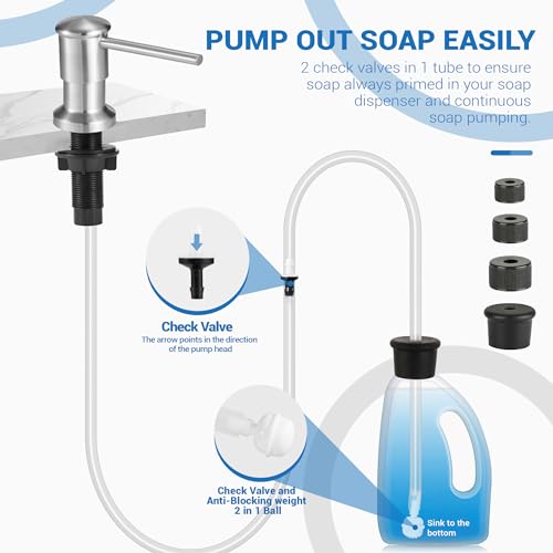 Soap Dispenser for Kitchen Sink (Brushed Nickel / 47" (Pack of 1))