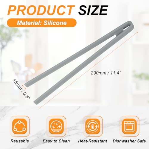 11.4" Silicone Toast Tongs (Gray / 11.4")