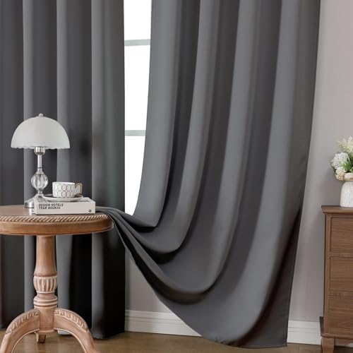 Light Grey Blackout Curtains 54 inch Length 2 Panels Set (Light Grey / 52"W x 54"L (Pack of 2))
