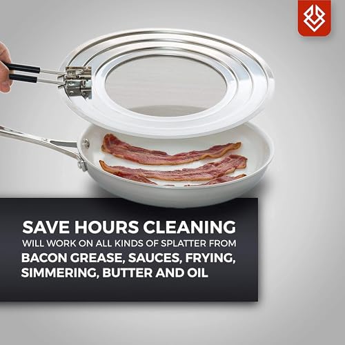Dishwasher Safe Splatter Screen Guard for Frying Pan Grease (Silver / 11.75 Inch)