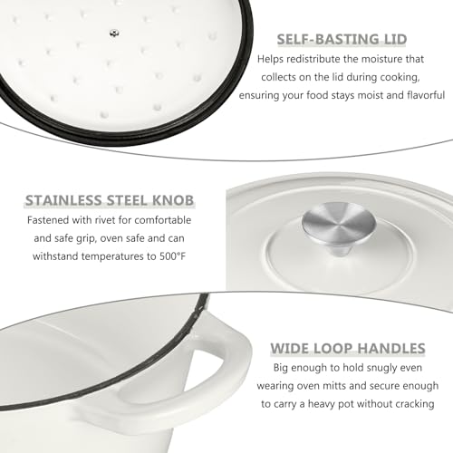 6 Quart Dutch Oven (6 QT-Round / White)