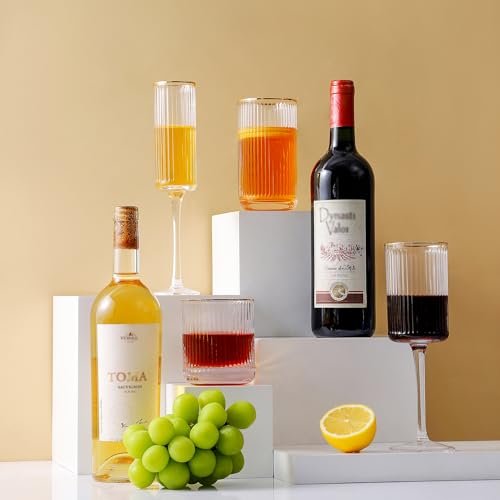 Fluted Bar Glassware Set of 4