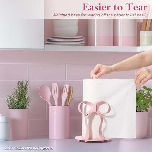 Pink Bow Paper Towel Holder Coutertop (Pink Bow)